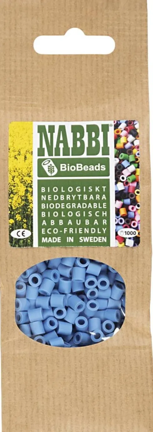 Rør Perler Til Perleplader - Medium - Blå - 1000 Stk. - Nabbi Biobeads