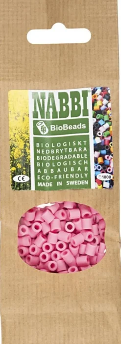 Rør Perler Til Perleplader - Medium - Rosa - 1000 Stk. - Nabbi Biobeads