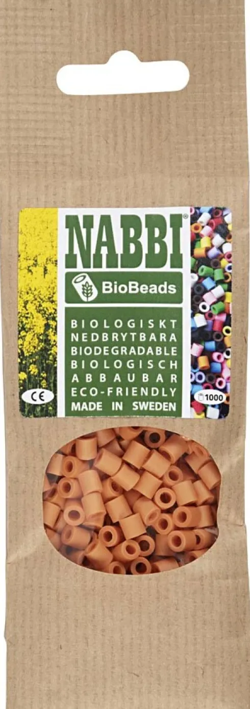 Rør Perler Til Perleplader - Medium - Orange - 1000 Stk. - Nabbi Biobeads