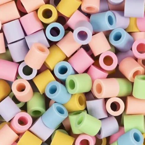 Rør Perler Til Perleplader - Medium - Pastelfarver - 1000 Stk. - Nabbi Biobeads