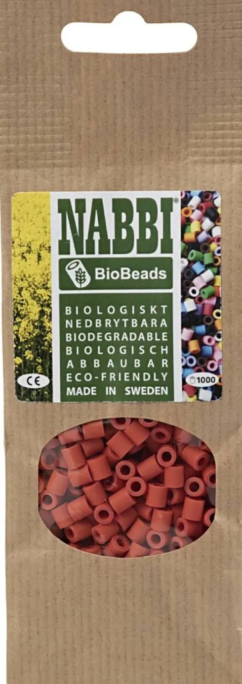 Rør Perler Til Perleplader - Medium - Lys Rød - 1000 Stk. - Nabbi Biobeads