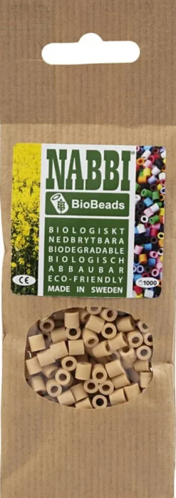 Rør Perler Til Perleplader - Medium - Creme - 1000 Stk. - Nabbi Biobeads