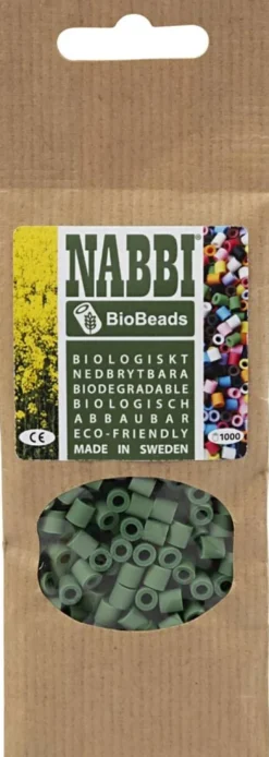 Rør Perler Til Perleplader - Medium - Mørk Grøn - 1000 Stk. - Nabbi Biobeads