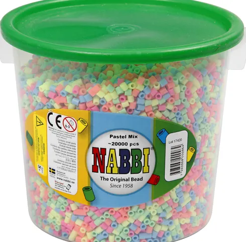 Rør Perler Til Perleplader - Medium - Pastelfarver - 20000 Stk. - Nabbi