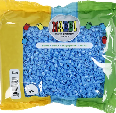 Rør Perler Til Perleplader - Medium - Blå - 6000 Stk. - Nabbi