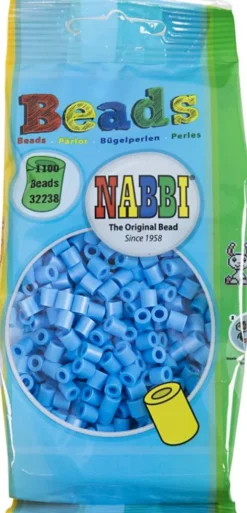 Rør Perler Til Perleplader - Medium - Blå - 1100 Stk. - Nabbi