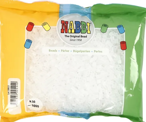 Rør Perler Til Perleplader - Medium - Klar Transparent - 6000 Stk. - Nabbi