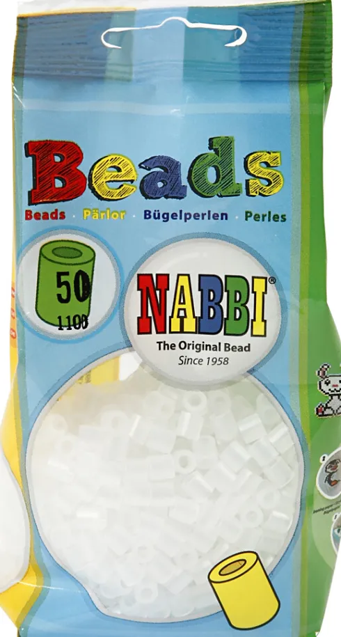 Rør Perler Til Perleplader - Medium - Klar Transparent - 1100 Stk. - Nabbi