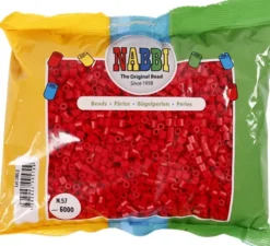 Rør Perler Til Perleplader - Medium - Rød - 6000 Stk. - Nabbi