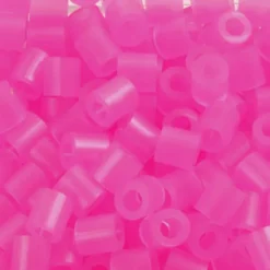 Rør Perler Til Perleplader - Medium - Rosa Neon - 6000 Stk. - Nabbi