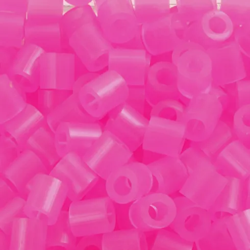 Rør Perler Til Perleplader - Medium - Rosa Neon - 1100 Stk. - Nabbi
