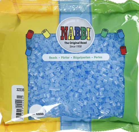 Rør Perler Til Perleplader - Medium - Blå Neon - 6000 Stk. - Nabbi