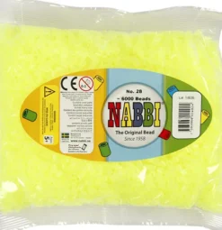 Rør Perler Til Perleplader - Medium - Gul Neon - 6000 Stk. - Nabbi