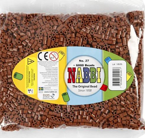 Rør Perler Til Perleplader - Medium - Chokolade - 6000 Stk. - Nabbi