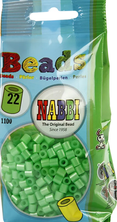 Rør Perler Til Perleplader - Medium - Grøn Perlemor - 1100 Stk. - Nabbi