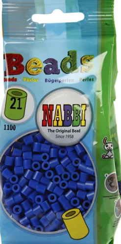 Rør Perler Til Perleplader - Medium - Mørk Blå - 1100 Stk. - Nabbi