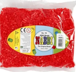 Rør Perler Til Perleplader - Medium - Lys Rød - 6000 Stk. - Nabbi