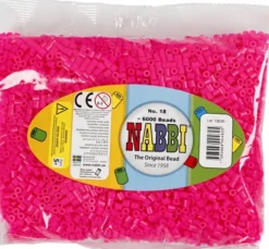 Rør Perler Til Perleplader - Medium - Cerise - 6000 Stk. - Nabbi