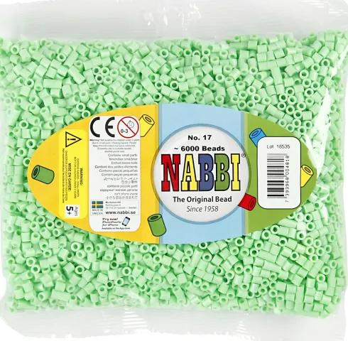 Rør Perler Til Perleplader - Medium - Grøn Pastel - 6000 Stk. - Nabbi