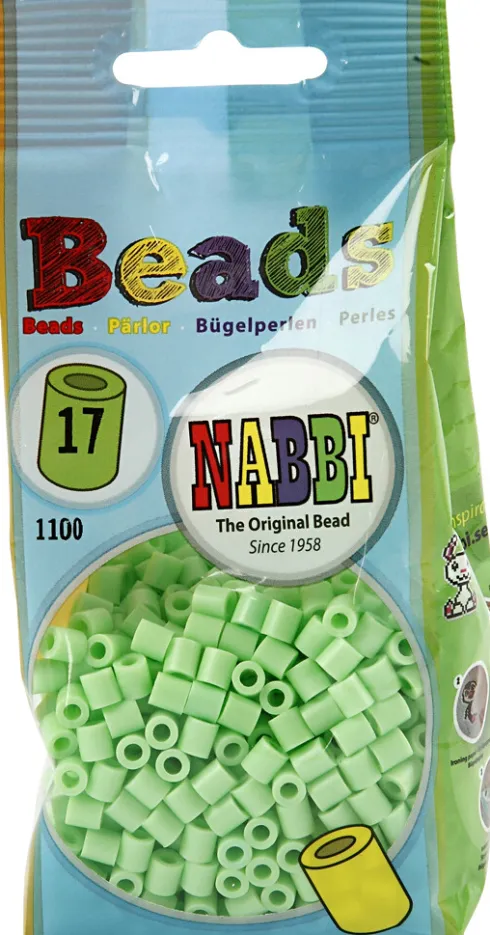 Rør Perler Til Perleplader - Medium - Grøn Pastel - 1100 Stk. - Nabbi