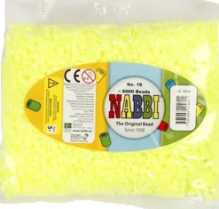 Rør Perler Til Perleplader - Medium - Gul Pastel - 6000 Stk. - Nabbi