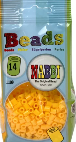 Rør Perler Til Perleplader - Medium - Gul - 1100 Stk. - Nabbi