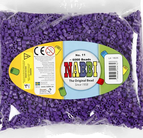 Rør Perler Til Perleplader - Medium - Mørk Lilla - 6000 Stk. - Nabbi