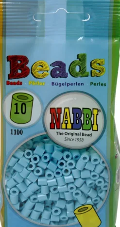Rør Perler Til Perleplader - Medium - Turkis - 1100 Stk. - Nabbi