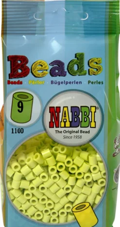 Rør Perler Til Perleplader - Medium - Lime - 1100 Stk. - Nabbi