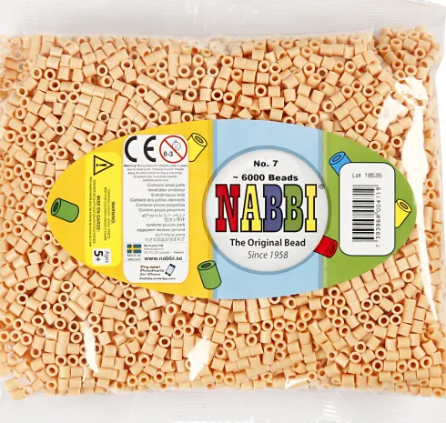 Rør Perler Til Perleplader - Medium - Lys Pudder - 6000 Stk. - Nabbi