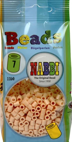 Rør Perler Til Perleplader - Medium - Lys Pudder - 1100 Stk. - Nabbi