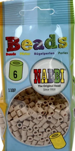 Rør Perler Til Perleplader - Medium - Beige - 1100 Stk. - Nabbi
