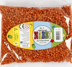 Rør Perler Til Perleplader - Medium - Rødbrun - 6000 Stk. - Nabbi
