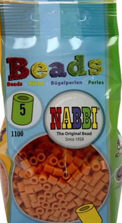 Rør Perler Til Perleplader - Medium - Rødbrun - 1100 Stk - Nabbi