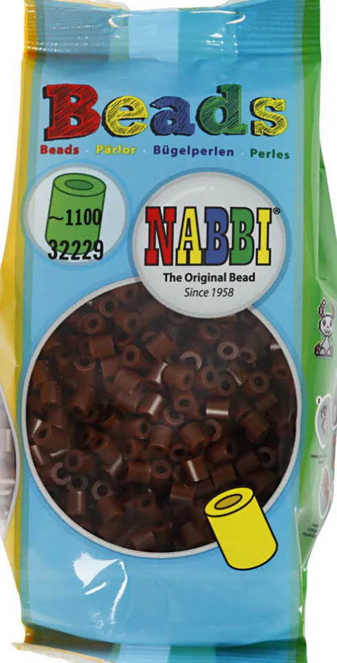 Rør Perler Til Perleplader - Medium - Brun - 1100 Stk. - Nabbi