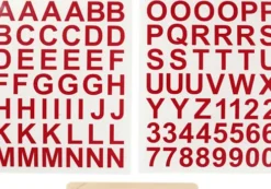 Rub On Stickers - Bogstaver Og Tal - H 17 MM - 12,2X15,3 CM - Rød