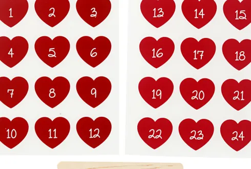 Rub On Stickers - Kalendertal - H 32 MM - B 28 MM - 12,2X15,3 CM - Rød