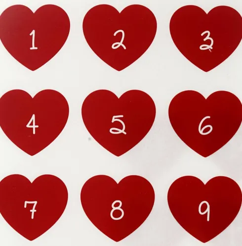 Rub On Stickers - Kalendertal - H 32 MM - B 28 MM - 12,2X15,3 CM - Rød