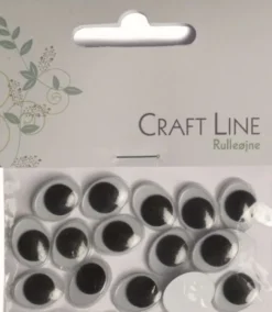 Rulleøjne Oval Pålim. 15Mm 20Stk. Sort/Hvid - Craft Line