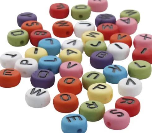 Runde Bogstavperler - Ø 7 MM - Hulstr. 1-2 MM - Assorterede Farver - 500 G