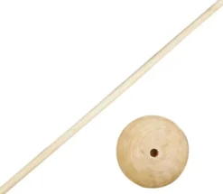 Rundstok Med Fod - H 30 CM - Ø 6,5 CM - Hulstr. 8 MM - 5 Sæt