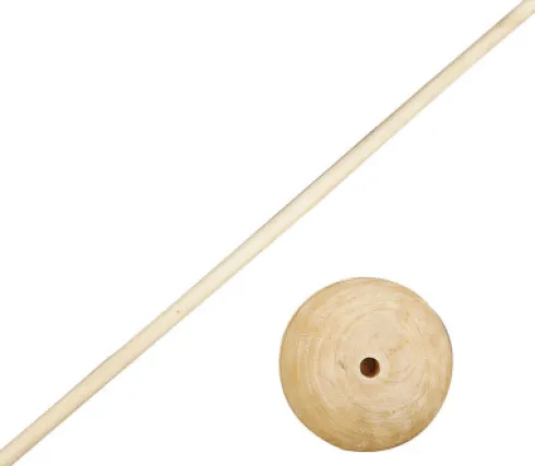 Rundstok Med Fod - H 30 CM - Ø 6,5 CM - Hulstr. 8 MM - 5 Sæt