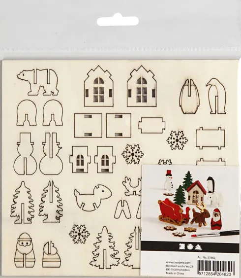 Saml-Selv Træfigur - Jul - L 15,5 CM - B 17 CM