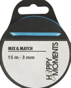 Satinbånd - B 3 MM - Lyseblå - 15 M