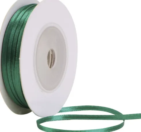 Satinbånd - B 3 MM - Mørk Grøn - 30 M