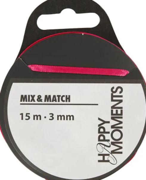 Satinbånd - B 3 MM - Pink - 15 M