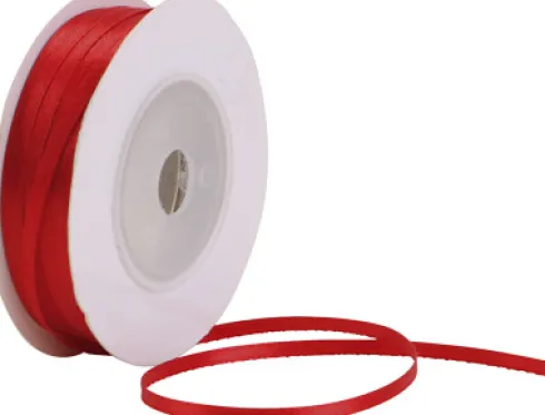 Satinbånd - B 3 MM - Rød - 30 M