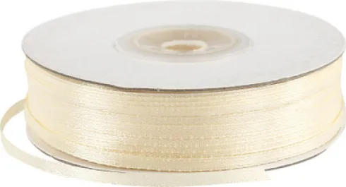Satinbånd - B 3 MM - Råhvid - 100 M
