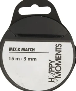 Satinbånd - B 3 MM - Sort - 15 M