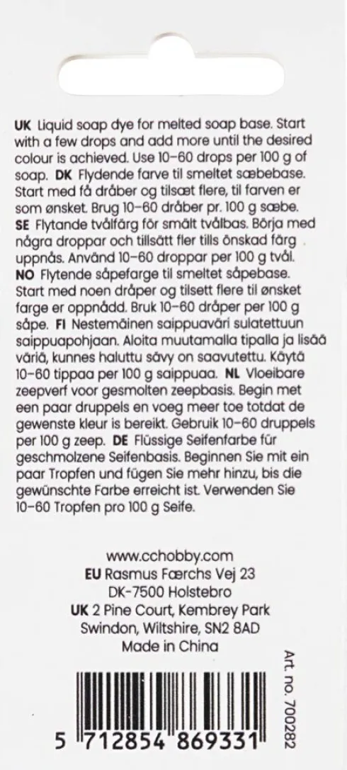Sæbefarve - Pink - 10 ML